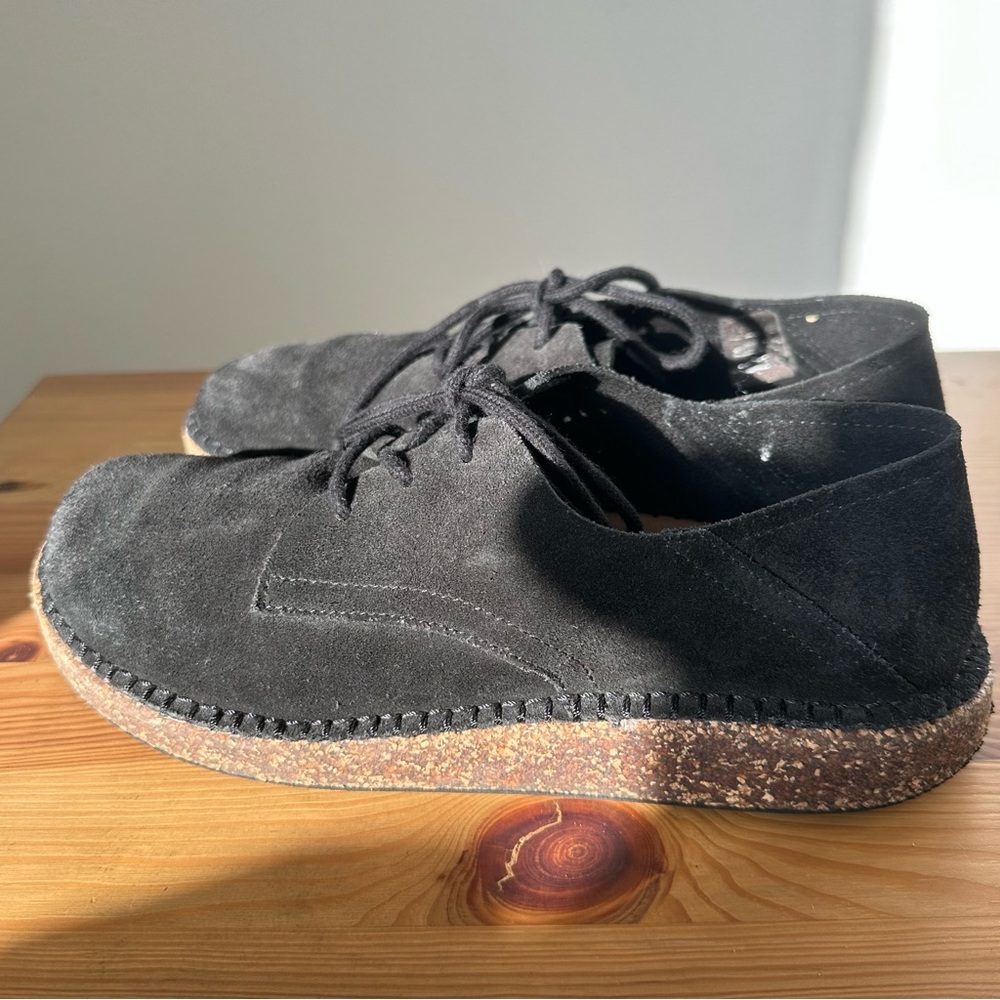 Birkenstock Gary Lace up Suede Black Shoes Size 38